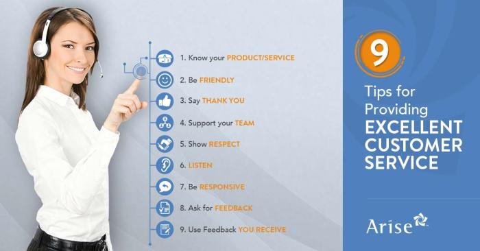 Customer service excellent tips providing